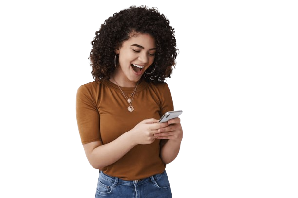 Atendente com celular